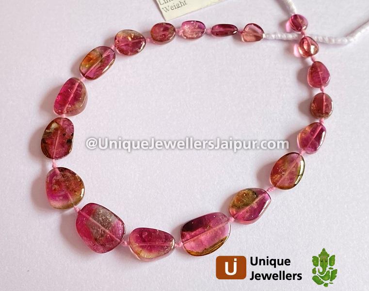 Watermelon Tourmaline Smooth Slices Beads